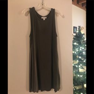 Army green sleeveless dress. Size large